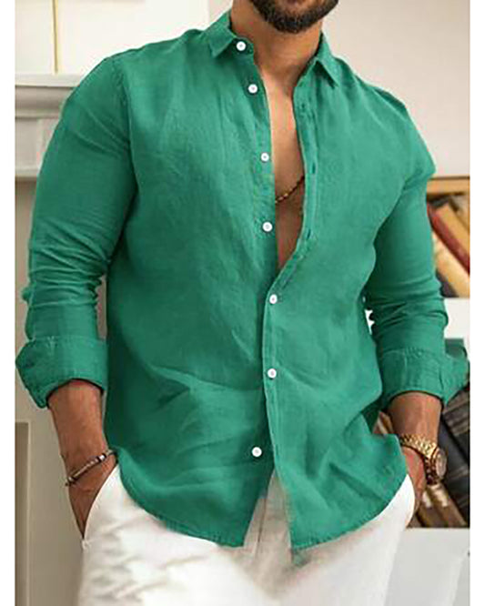 Fashionable Green Colored Cotton Shirt